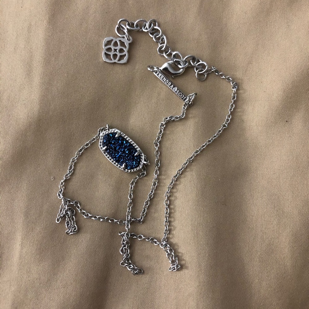 Kendra Scott Elisa Necklace Navy Blue Drusy